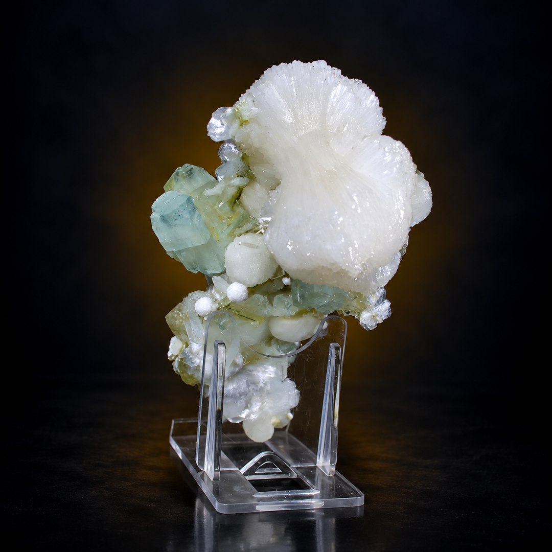 Apophyllite with White Stilbite Crystals – Natural Mineral Specimen