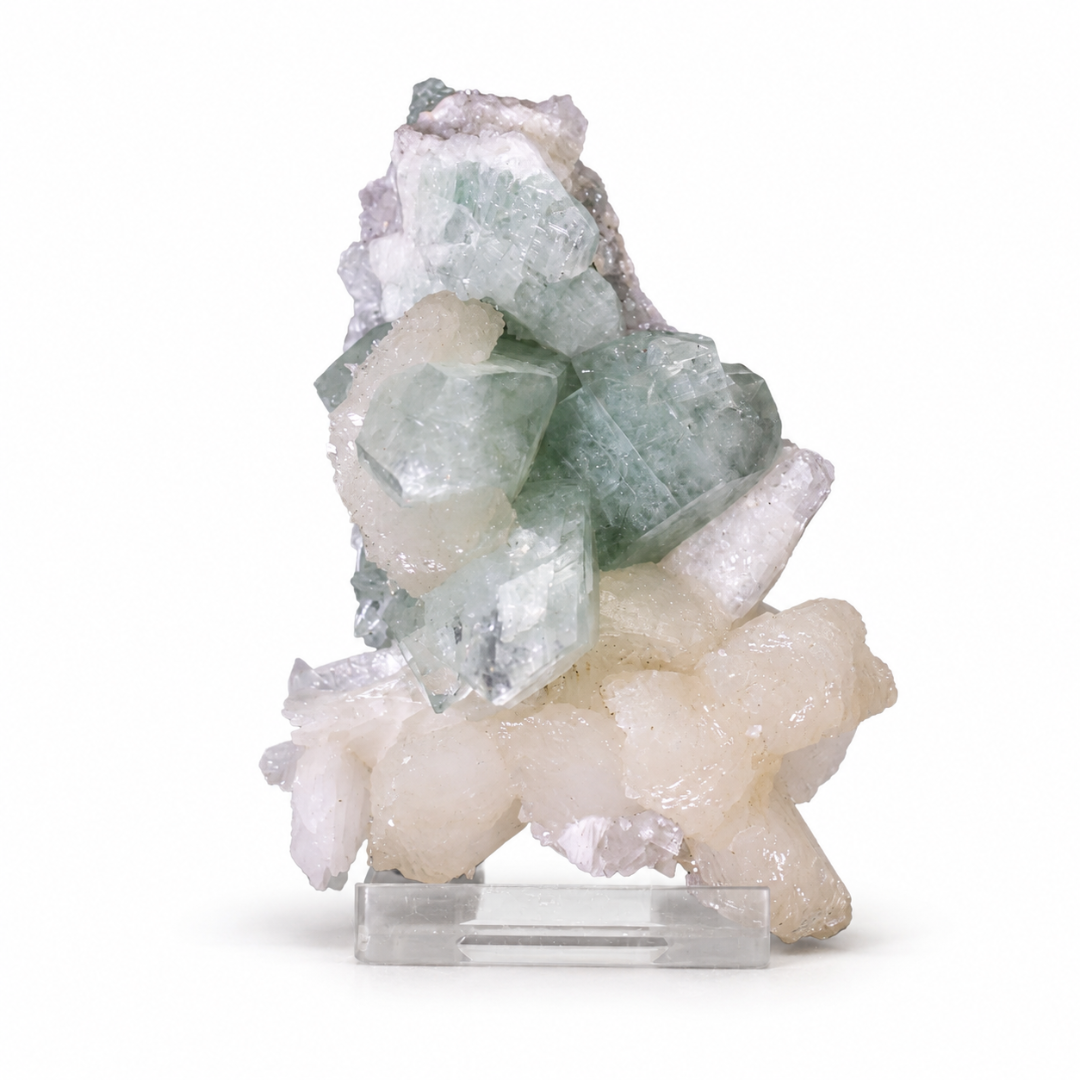 Natural Green Apophyllite with Matrix & Heulandite – 140 g