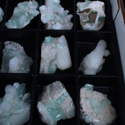 Natural Green Apophyllite, Stilbite with Heulandite Crystal Lot – 18 Pieces from India