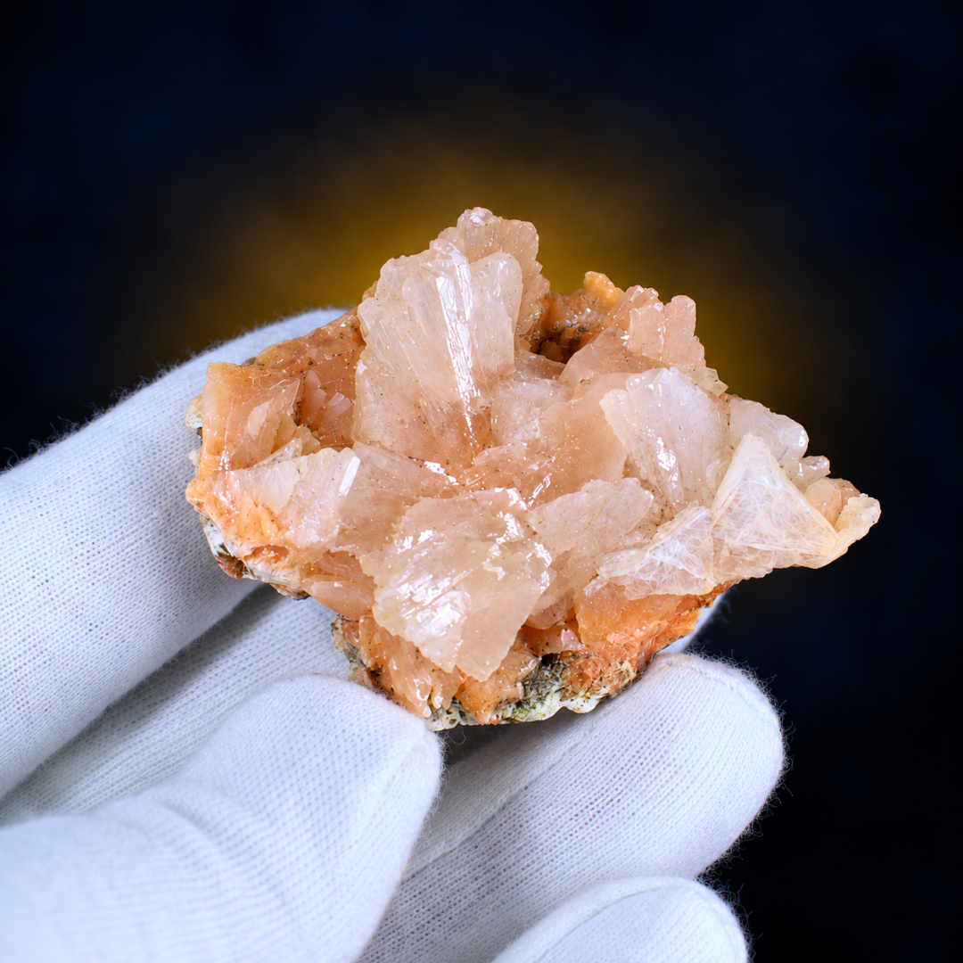 Natural Orange Peach Stilbite Crystal Specimen Lot – 32 Pieces