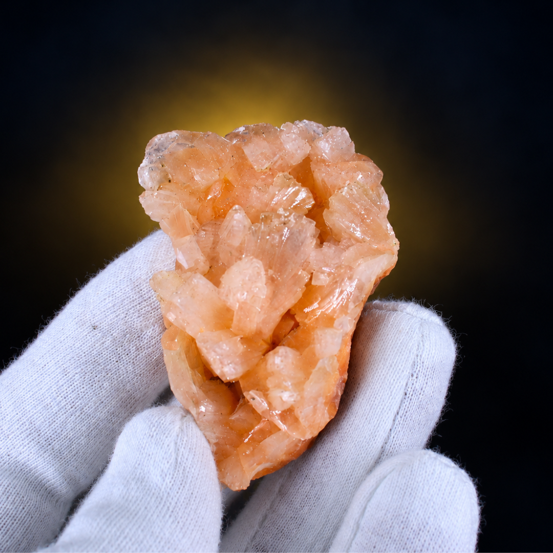 Natural Orange Peach Stilbite Crystal Specimen Lot – 32 Pieces
