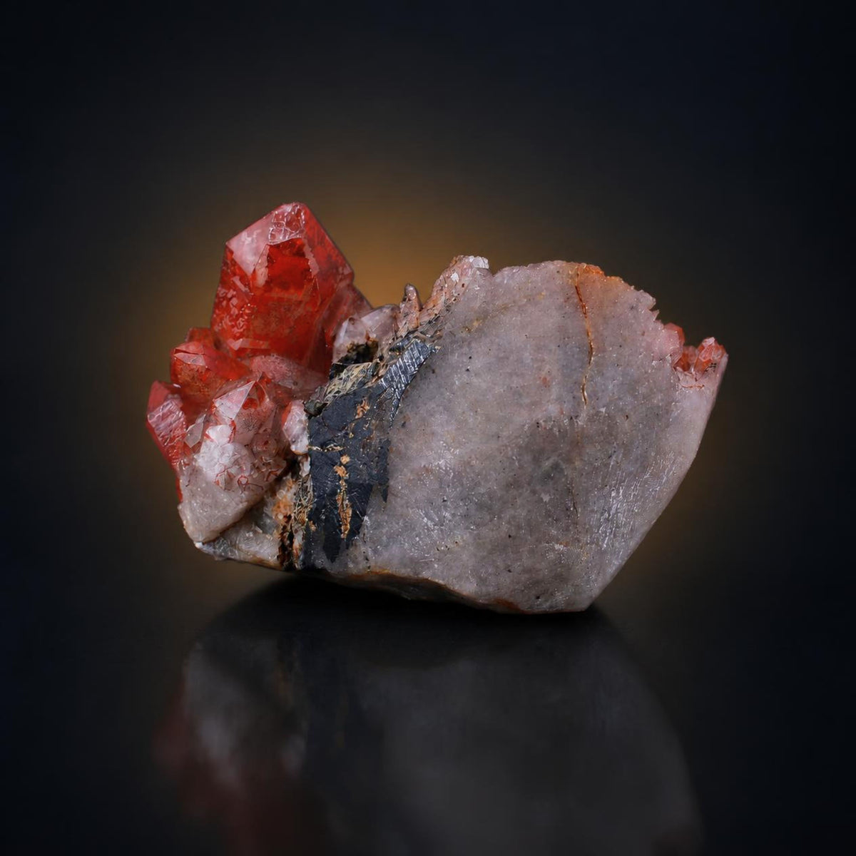 Natural Red Hematoid Quartz Mineral Specimen 11 × 11 × 7 cm, 500 g