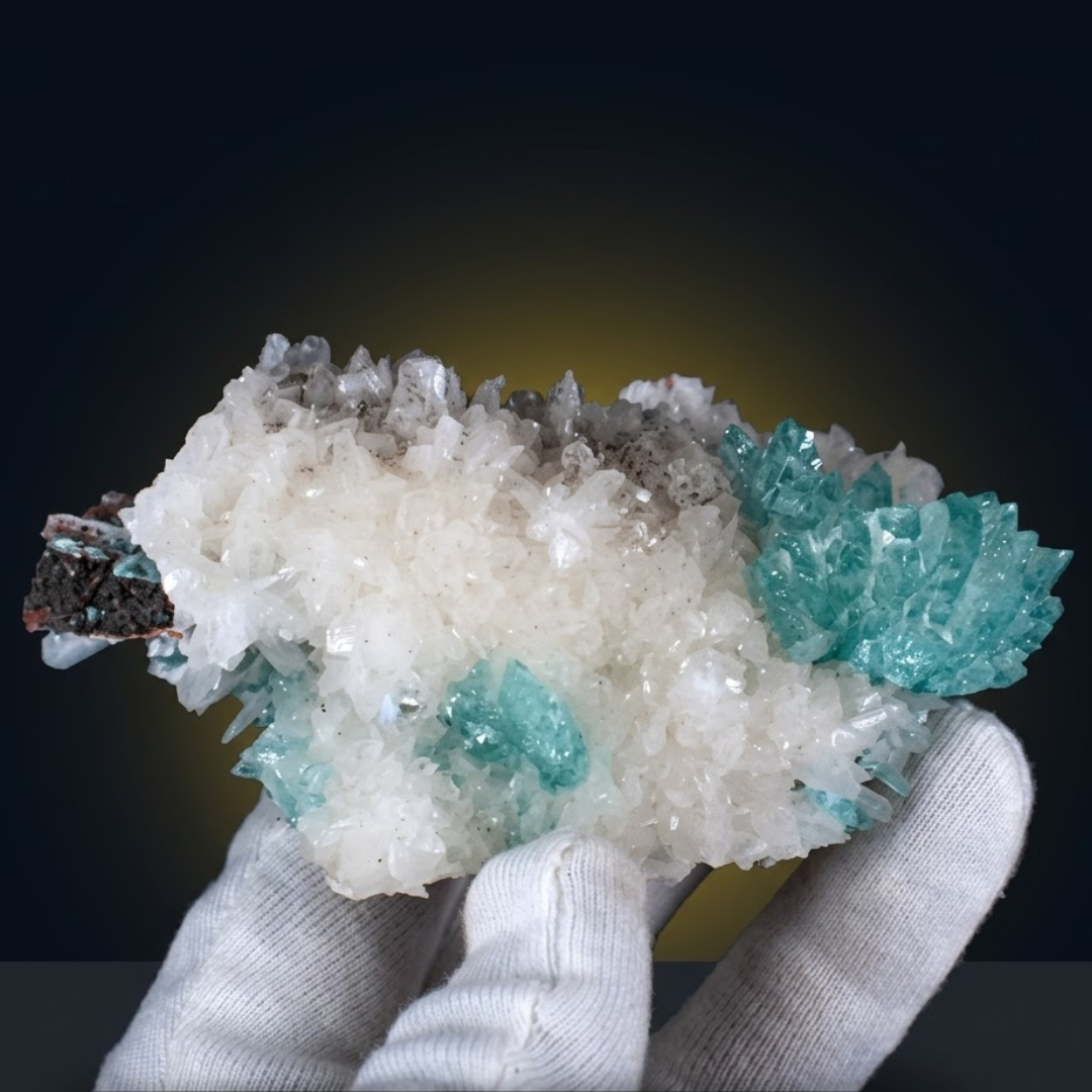 Green Apophyllite on Matrix · 140 g · 11 × 7 × 5 cm · India