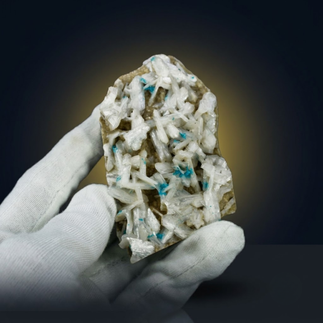 Natural Cavansite Crystal with Heulandite Matrix – Mineral Specimen from India