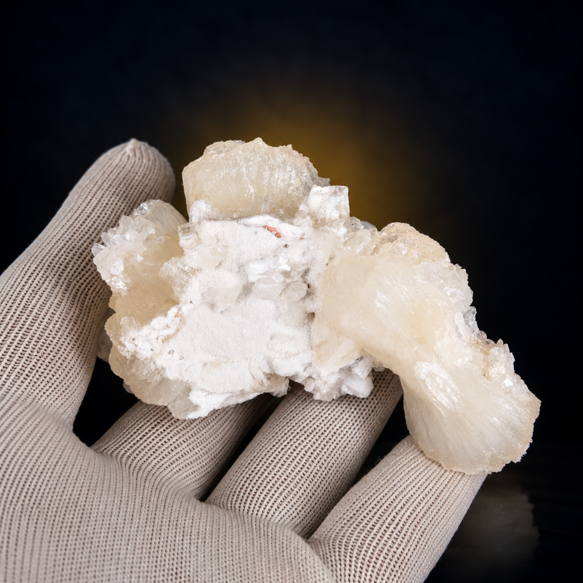 Natural Stilbite with Heulandite Crystal Cluster – 180 g