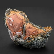 Natural Pink/Peach Heulandite with Calcite & Botryoidal Chalcedony Matrix