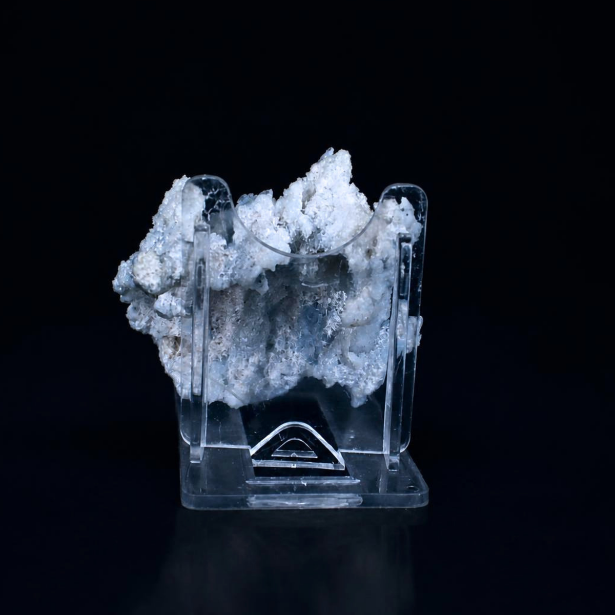 Blue Chalcedony & White Mordenite Crystal 6 × 7 × 4 cm