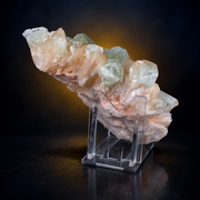 Natural Green Apophyllite with Heulandite Crystal Specimen – India