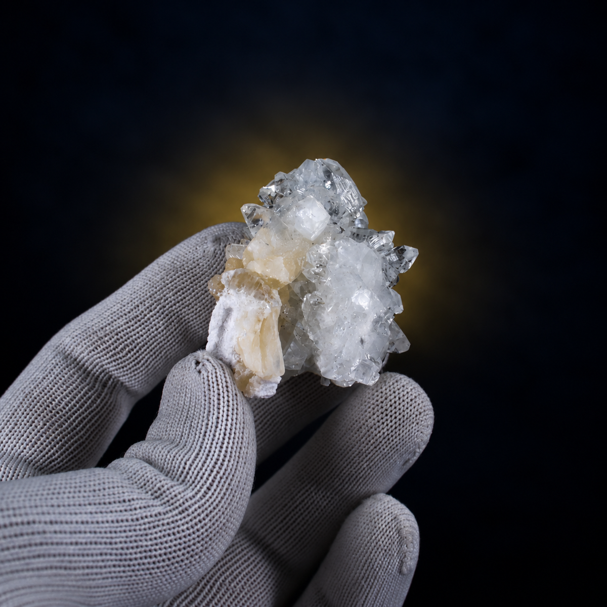 Natural Apophyllite with Stilbite Crystal Cluster – 40 g