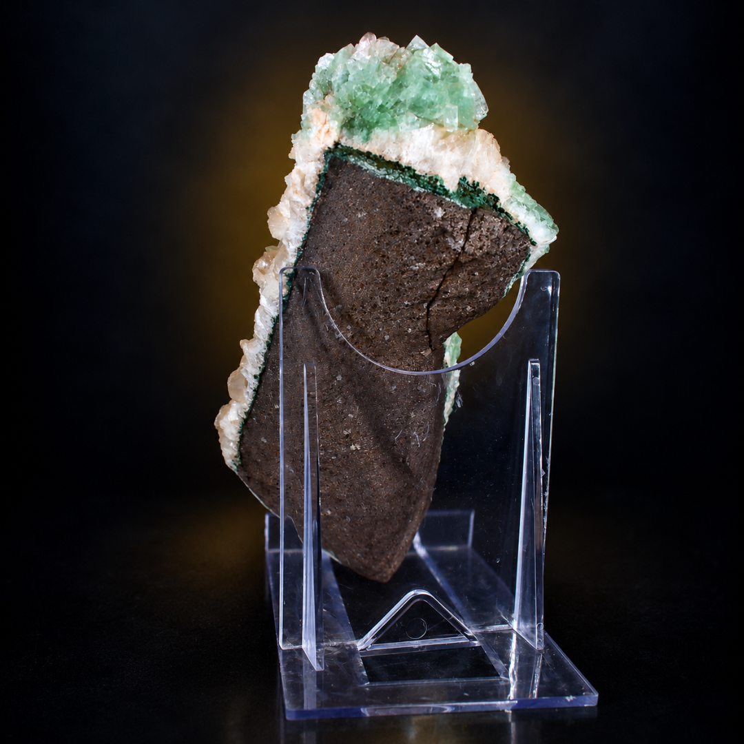 Green Apophyllite with Stilbite – Natural Mineral Specimen