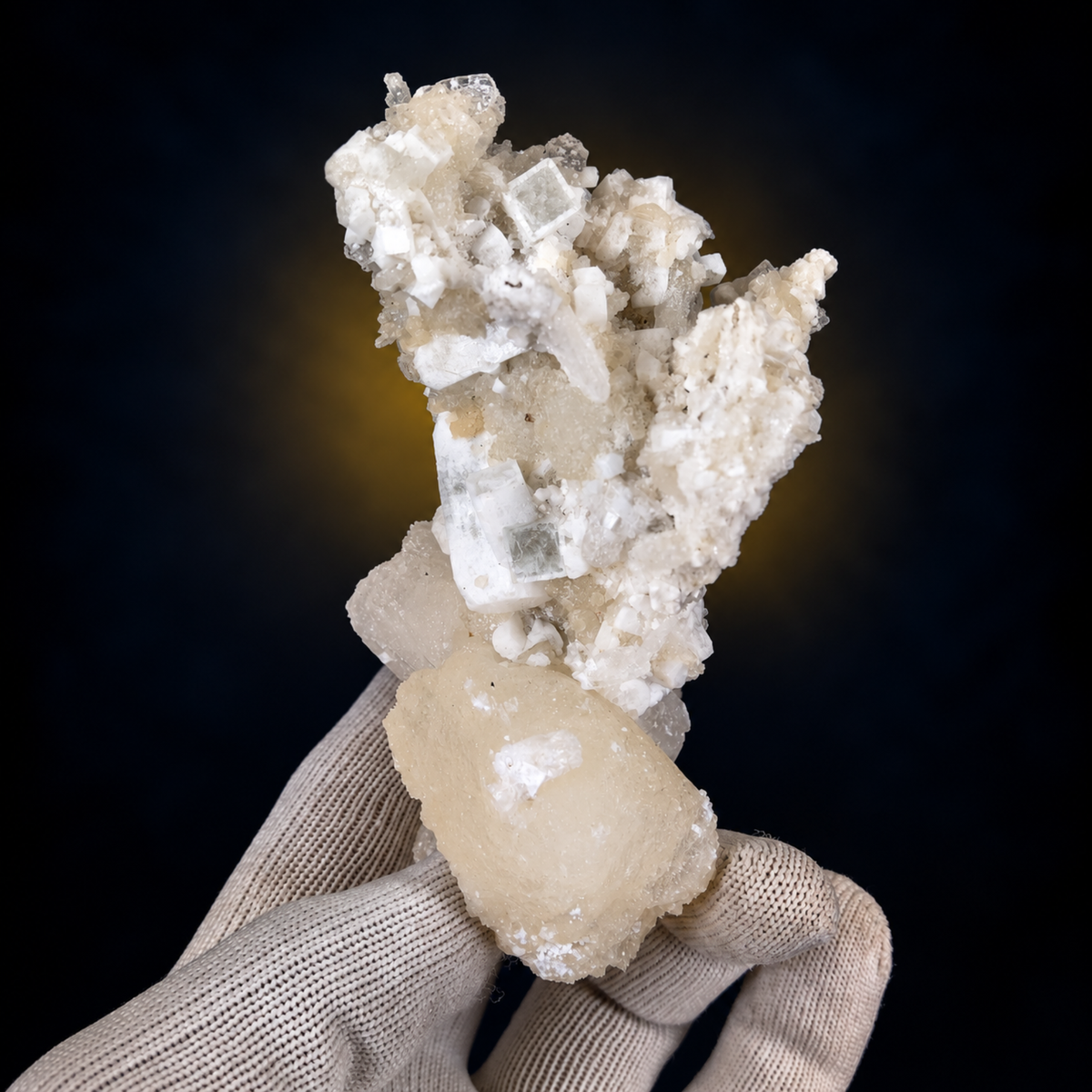 Natural Stilbite with Heulandite Crystal Cluster – 230 g