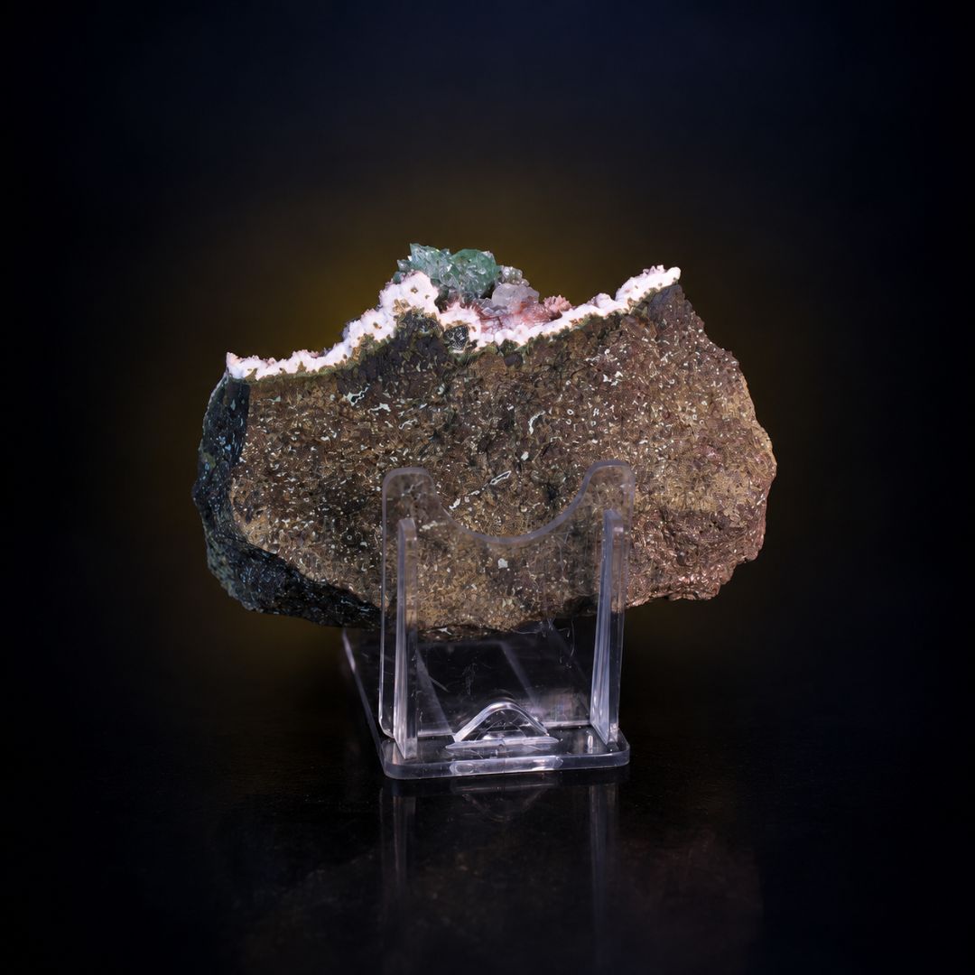 Natural Green Apophyllite with Heulandite Crystal Specimen – India
