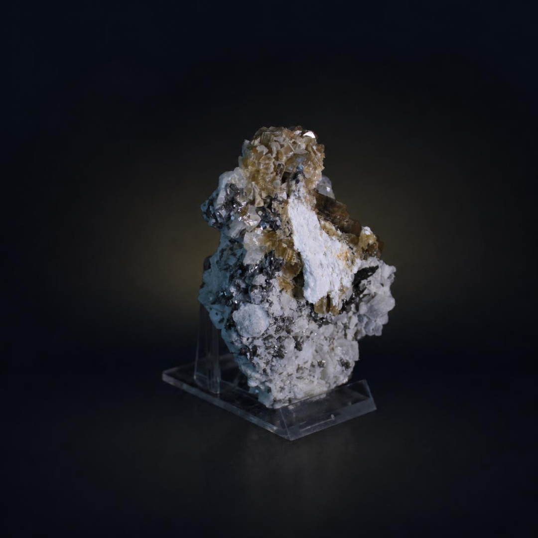 Apatite and Pyrite and Tourmaline specimen — India, 270 g.