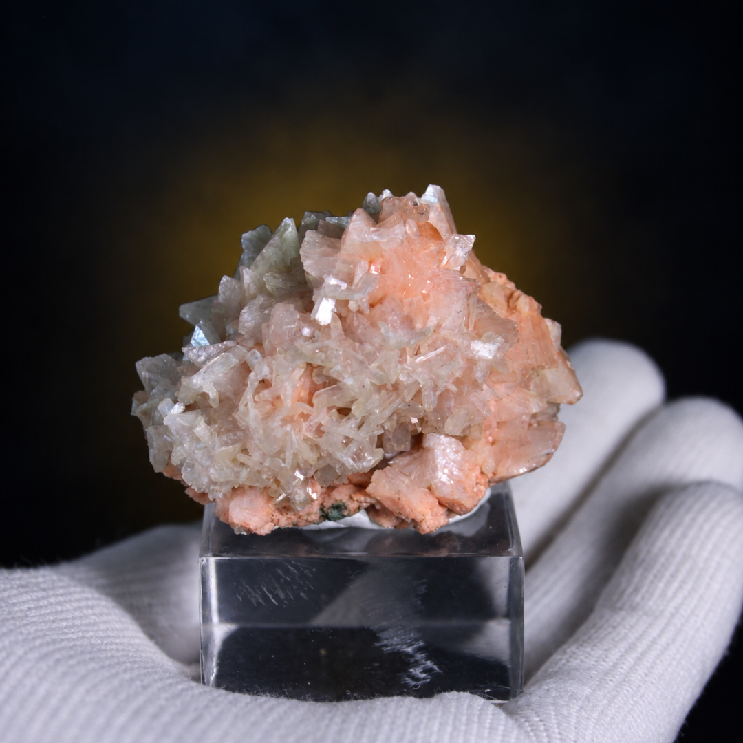 Natural Orange Stilbite Crystal with Heulandite – Mineral Specimen from India