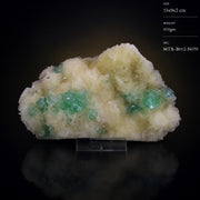 Natural Green Apophyllite with Stilbite Crystal Matrix Mineral Specimen from India 410 gm 15 × 9 × 2 cm