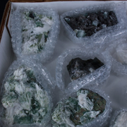 Natural Green Apophyllite with Scolecite Crystal Lot – 12 Pieces from India