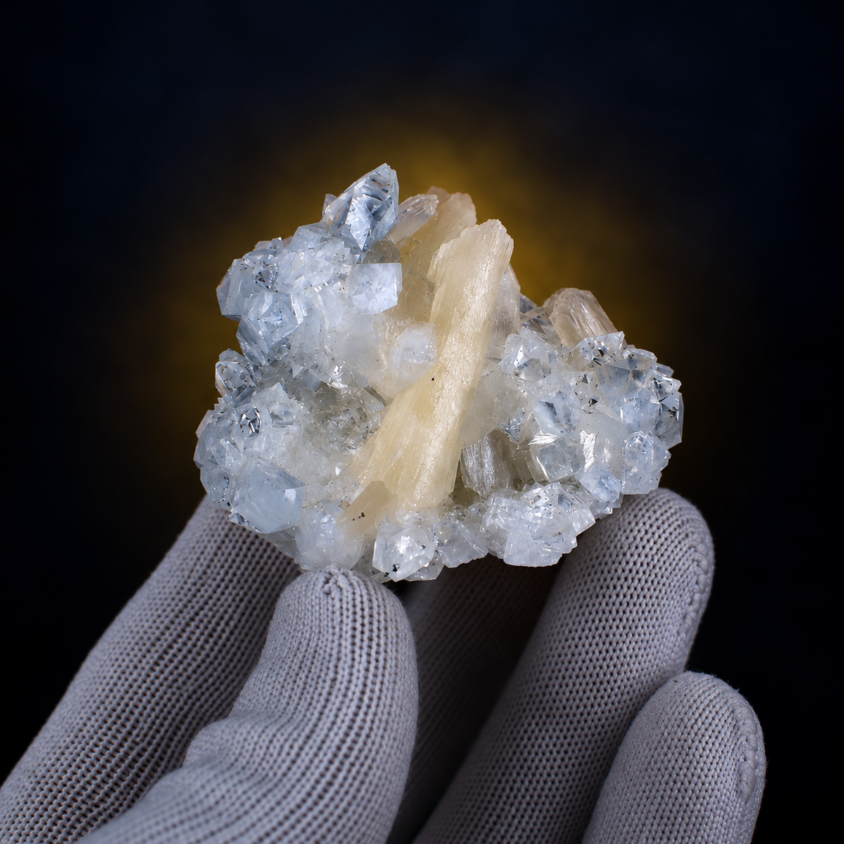 Natural Apophyllite with Stilbite Crystal Cluster – 40 g