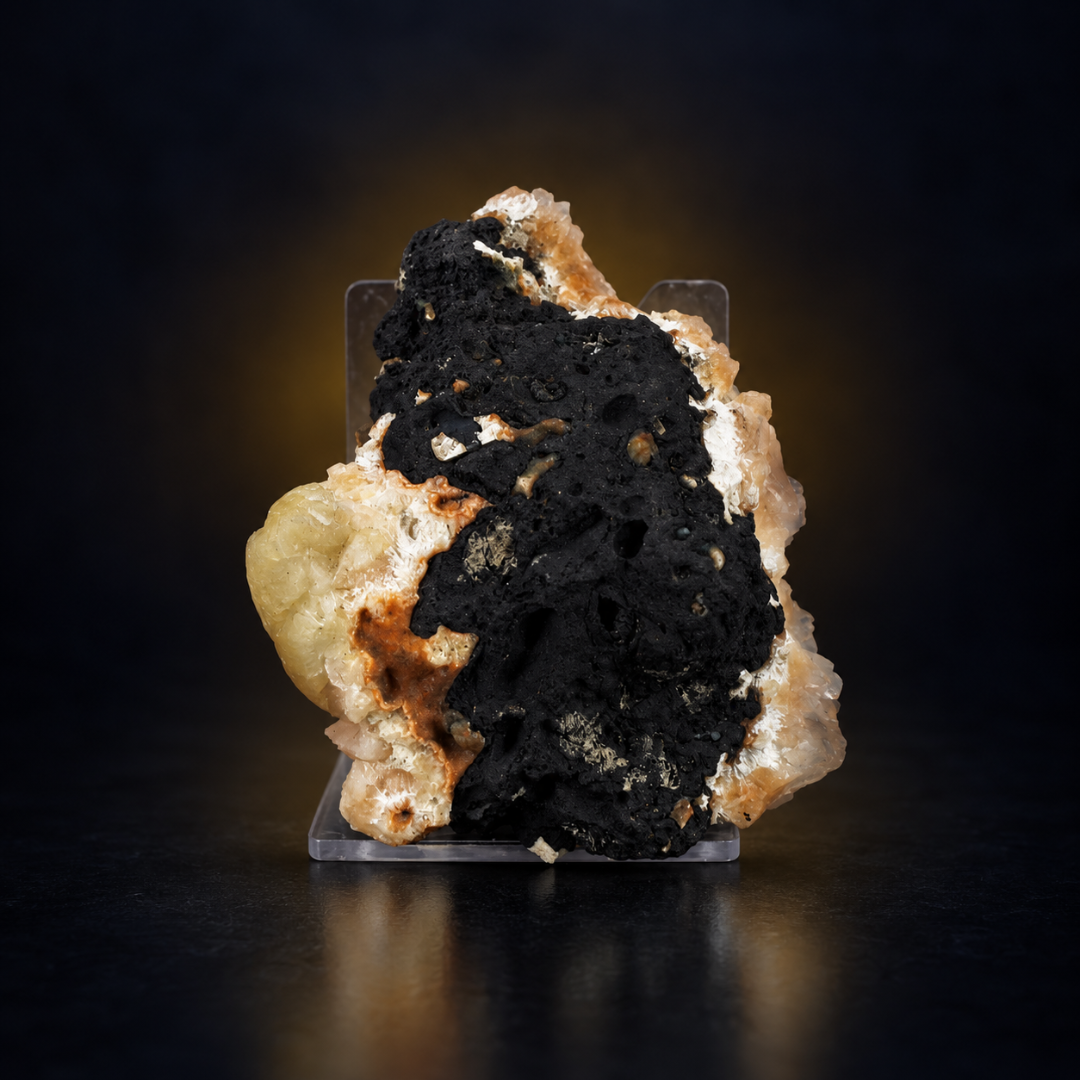 Natural Stilbite with Calcite Mineral Specimen – 90g