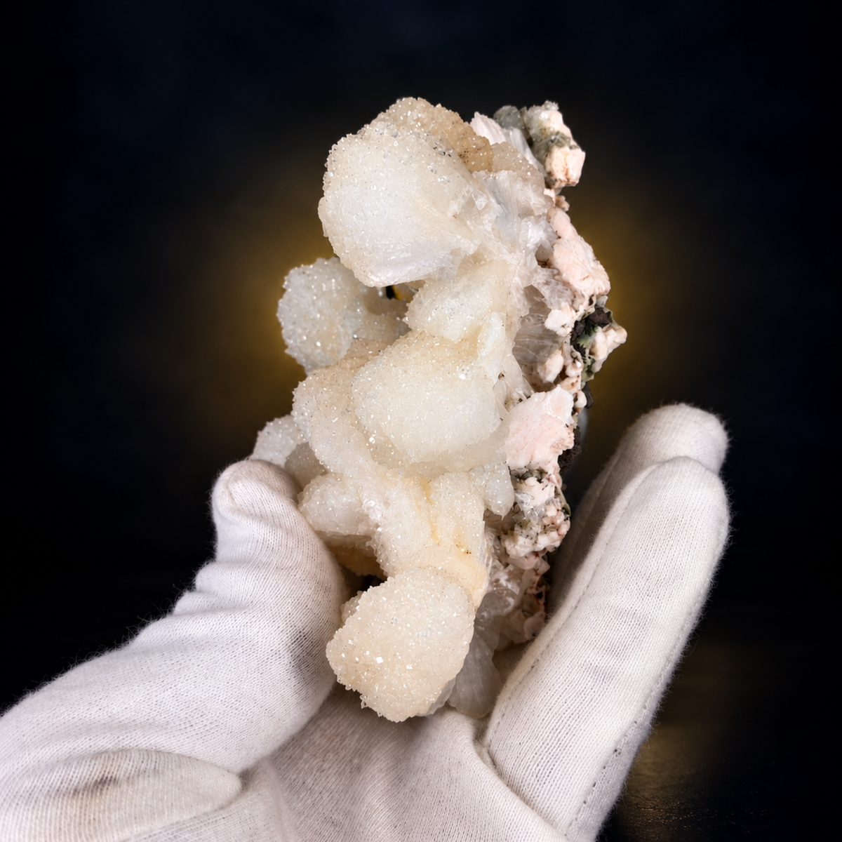Natural Cream Stilbite Crystal Cluster – 360 g