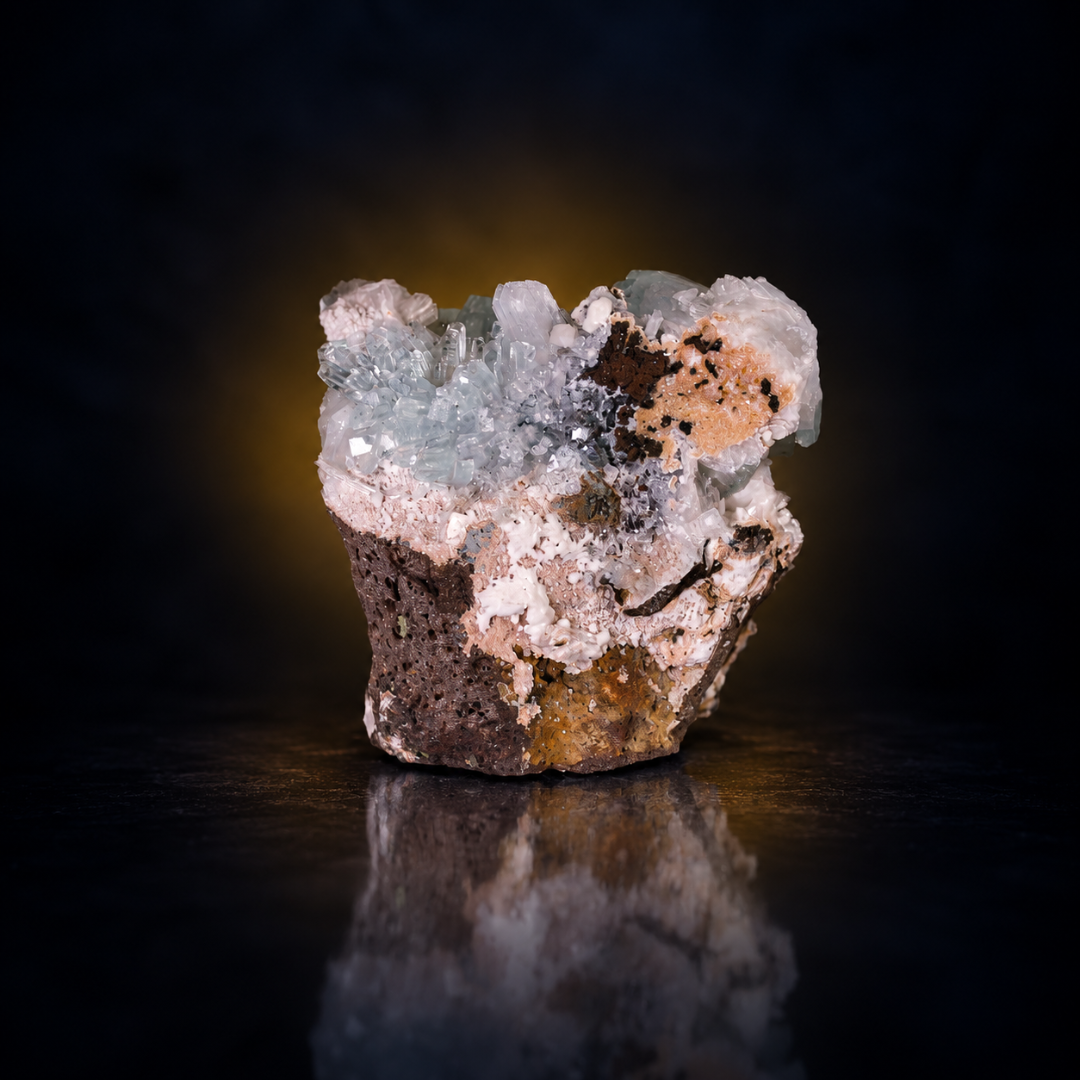 Natural Green Apophyllite with Stilbite, Matrix &amp; Heulandite – 210 g