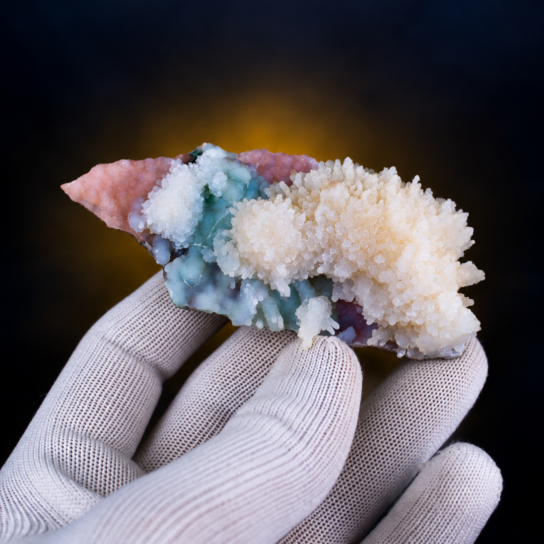 Natural Scolecite with Chalcedony &amp; Heulandite Mineral Specimen – 80g