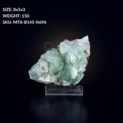 Green Apophyllite Crystal Cluster on Stilbite Collectible Mineral Specimen 8 × 5 × 3 cm