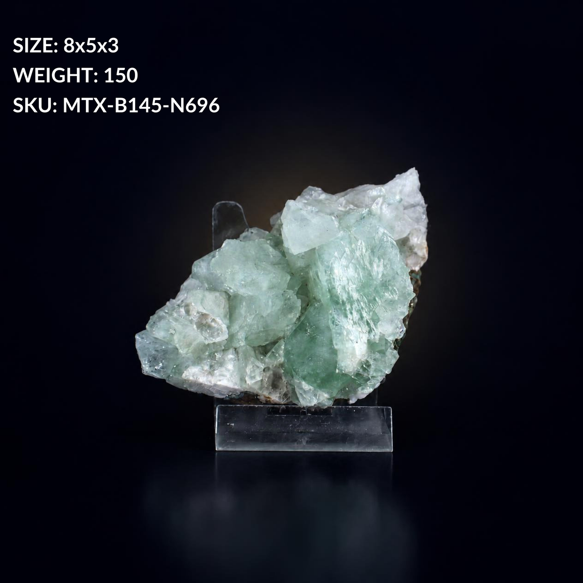 Green Apophyllite Crystal Cluster on Stilbite Collectible Mineral Specimen 8 × 5 × 3 cm