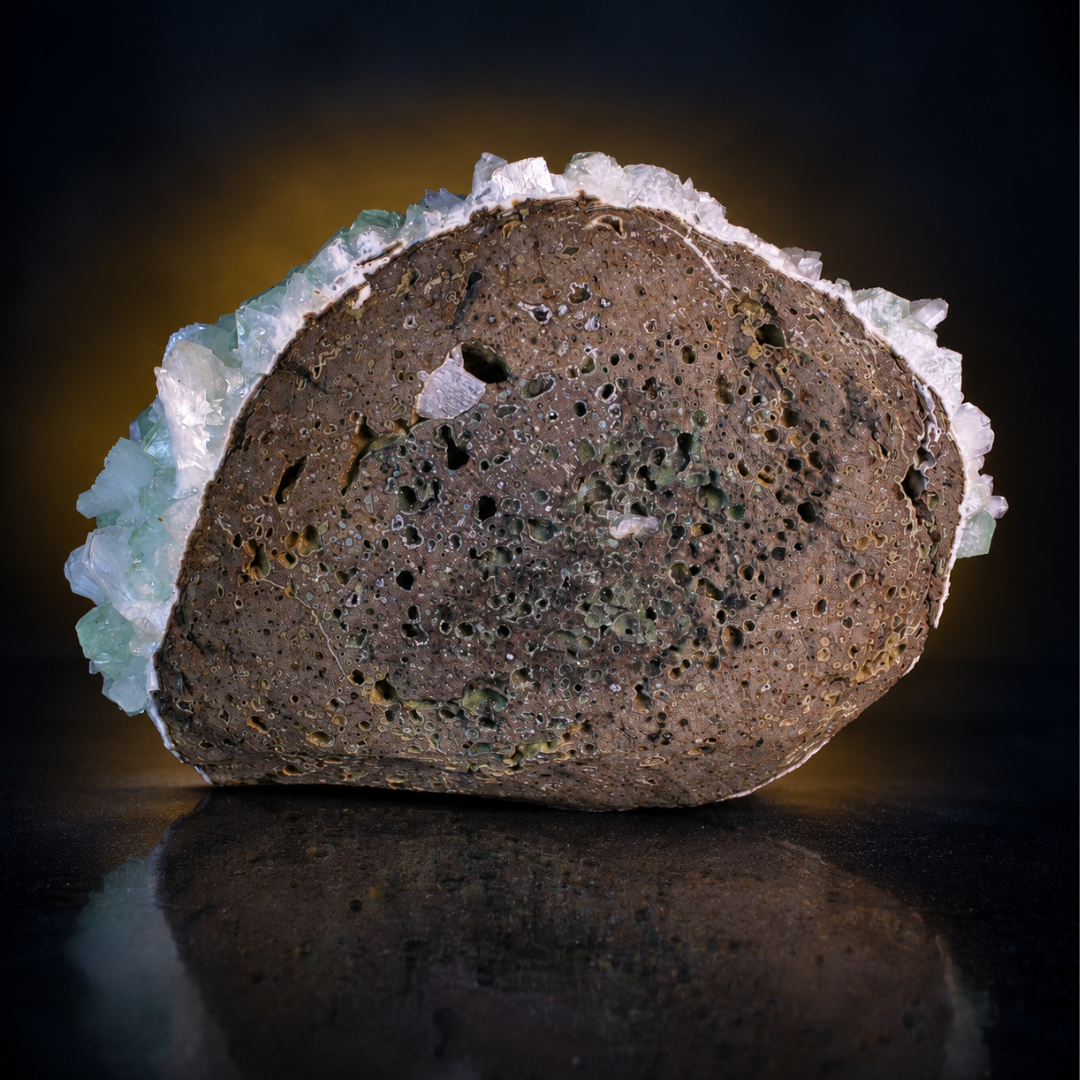 Natural Green Apophyllite, Stilbite with Heulandite Crystal Specimen – India