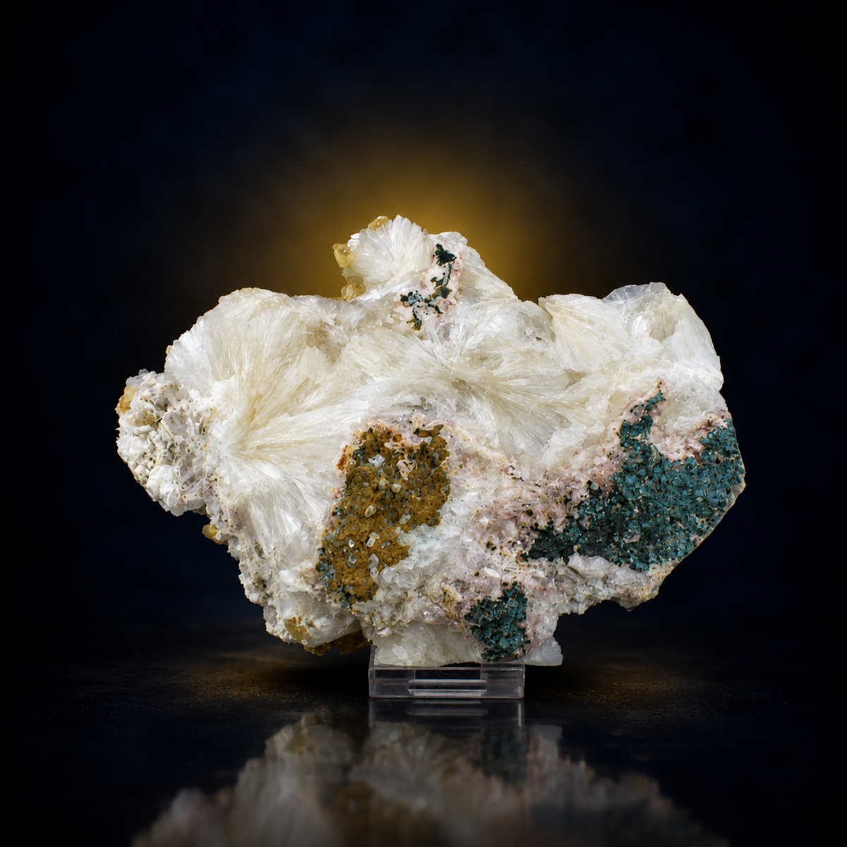 Natural Honey Calcite on Heulandite – 840 g