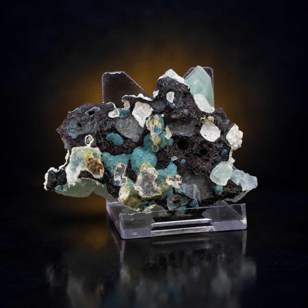 Natural Green Apophyllite with Stilbite Mineral Specimen – 70g
