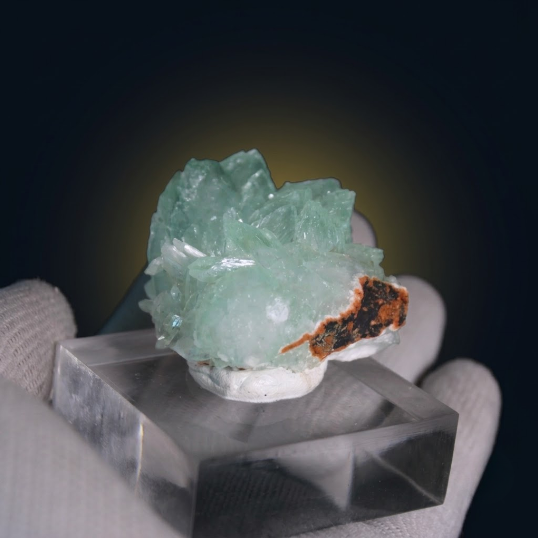 Natural Green Apophyllite Crystal Matrix – Mineral Specimen from India