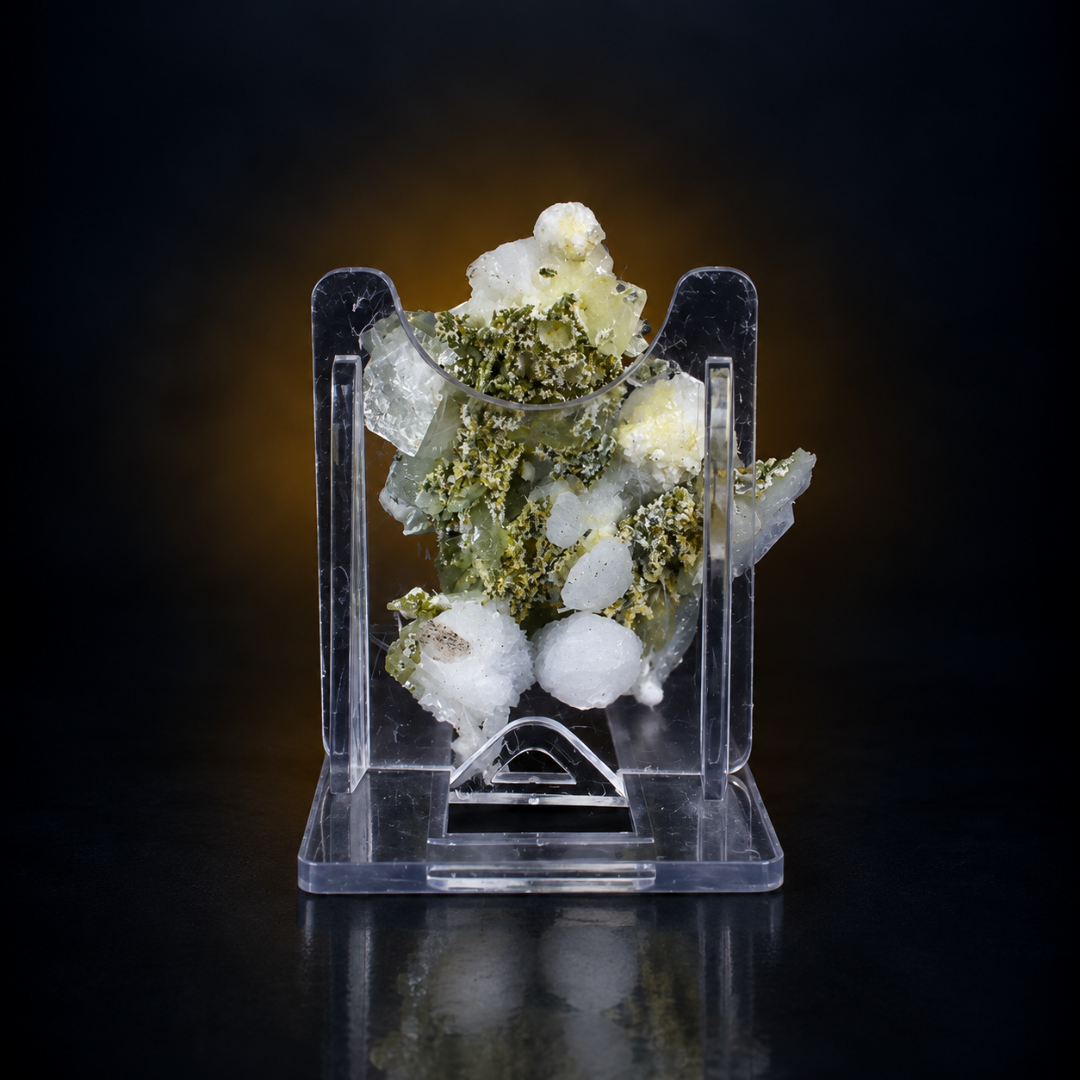 Natural Apophyllite with Heulandite &amp; Okenite Mineral Specimen – 40g