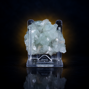 Natural Green Apophyllite Crystal Cluster on Peach-White Stilbite Matrix – 130 g