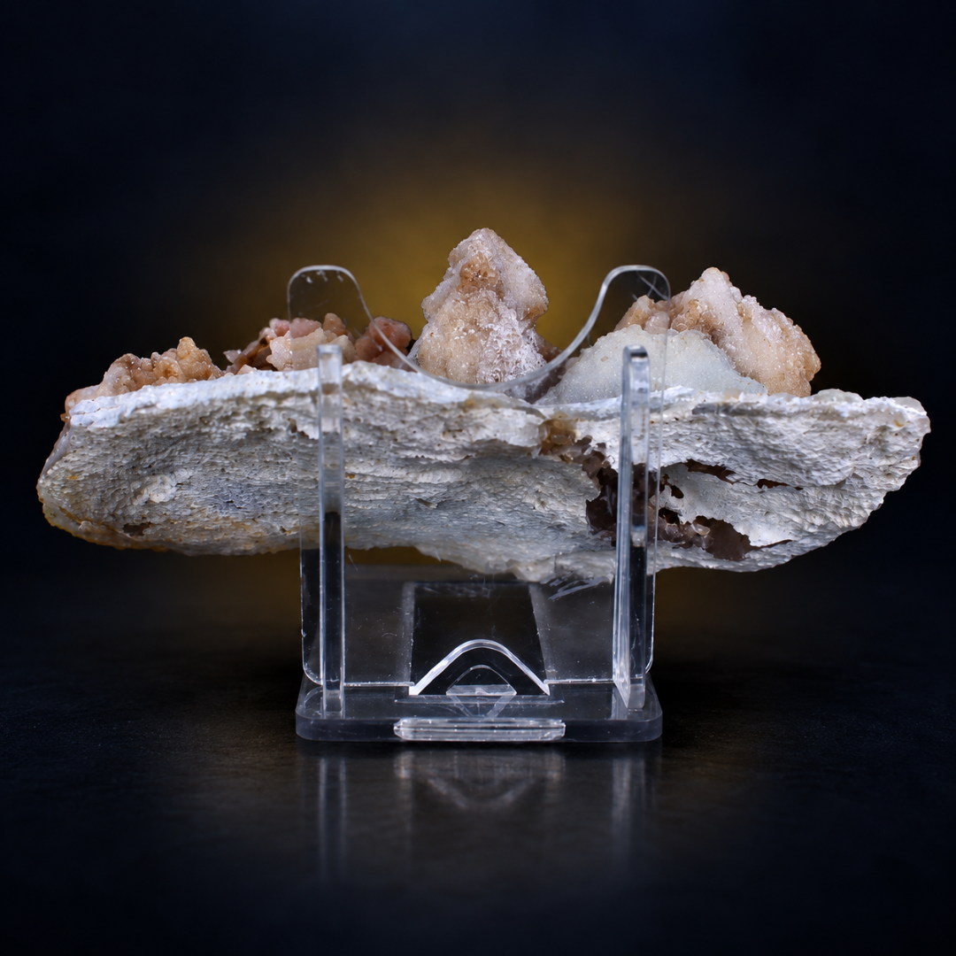Natural Chalcedony with Calcite Mineral Specimen – India