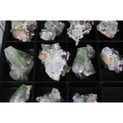 Natural Green Apophyllite, Stilbite with Heulandite Crystal Lot – 11 Pieces from India