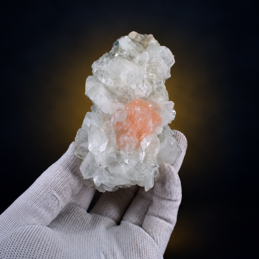 Natural Apophyllite with Heulandite Matrix Mineral Specimen