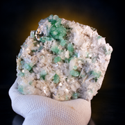 Natural Green Apophyllite with Heulandite & Scolecite Crystal Specimen – India