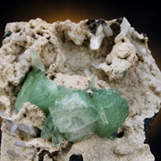 Natural Green Apophyllite with Heulandite Crystal Specimen – India