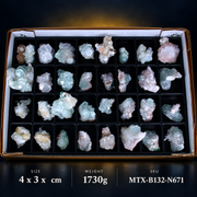 Natural Mixed Apophyllite &amp; Stilbite Crystal Specimen Lot – 32 Pieces