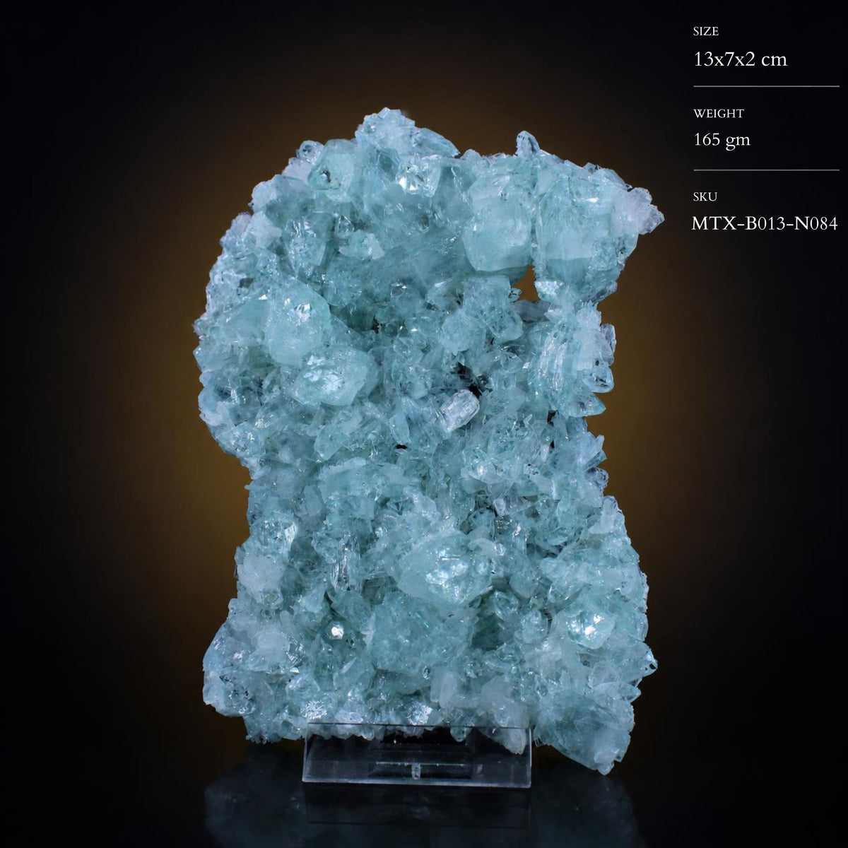 Natural Green Apophyllite Crystal Matrix Mineral Specimen from India 165 gm  13 × 7 × 2 cm