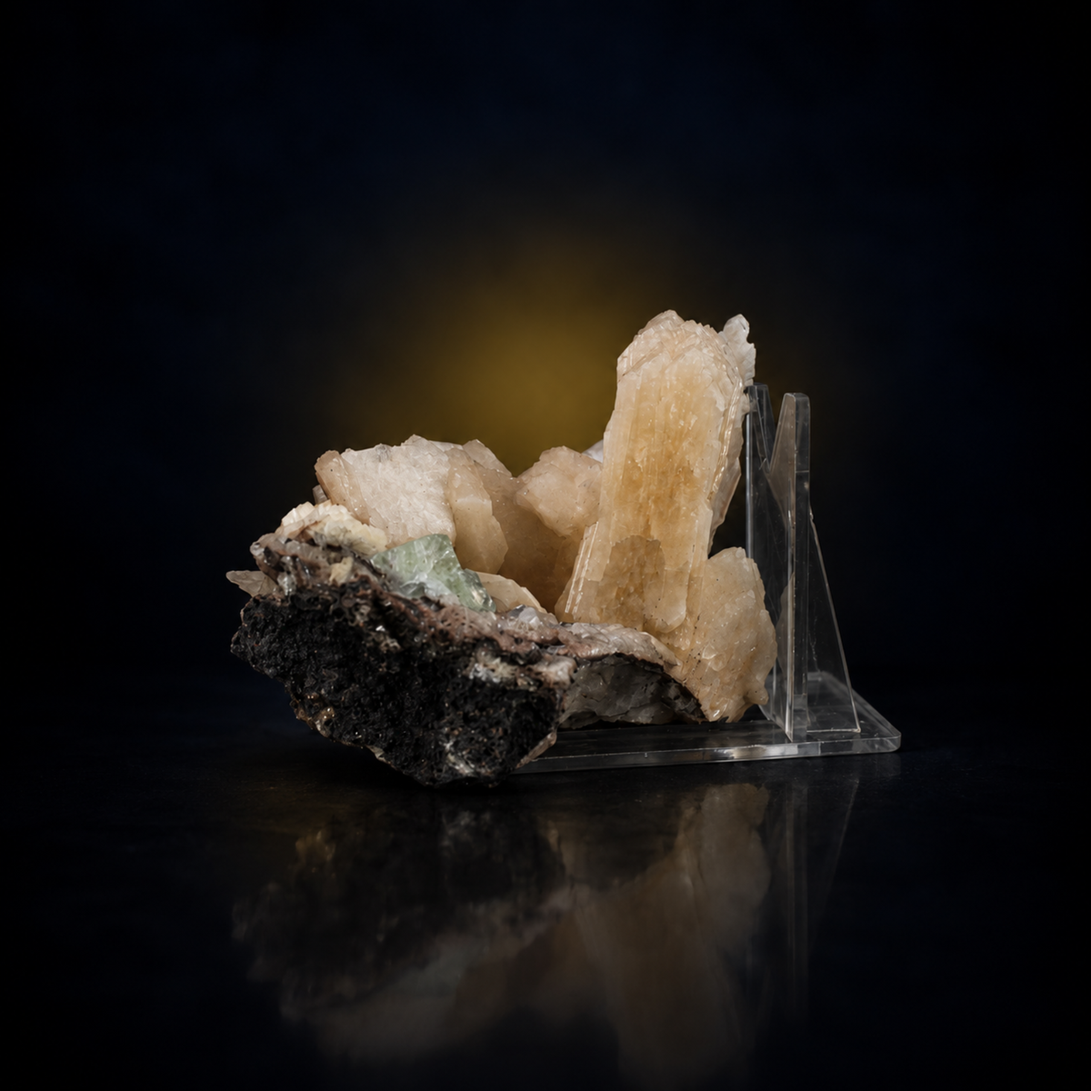 Natural Stilbite &amp; Heulandite Crystal Cluster on Matrix – 210 g