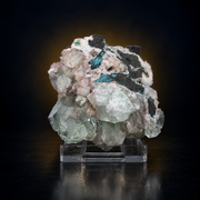 Natural Pink Stilbite with Green Apophyllite Mineral Specimen – 80g
