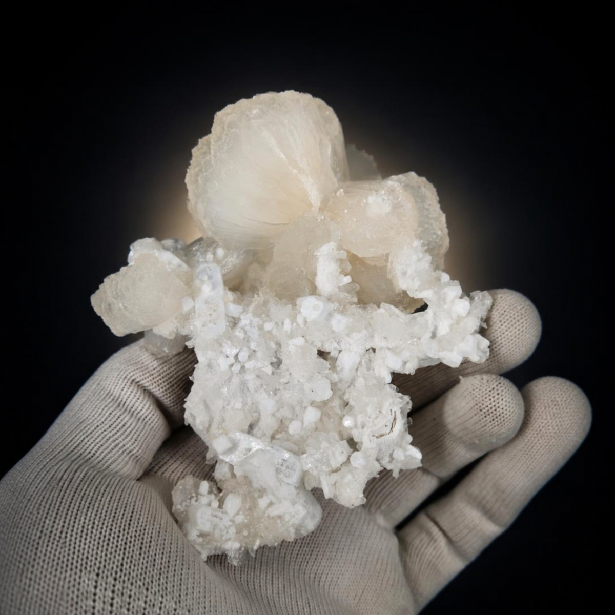 Natural Stilbite with Heulandite Crystal Cluster – 340 g