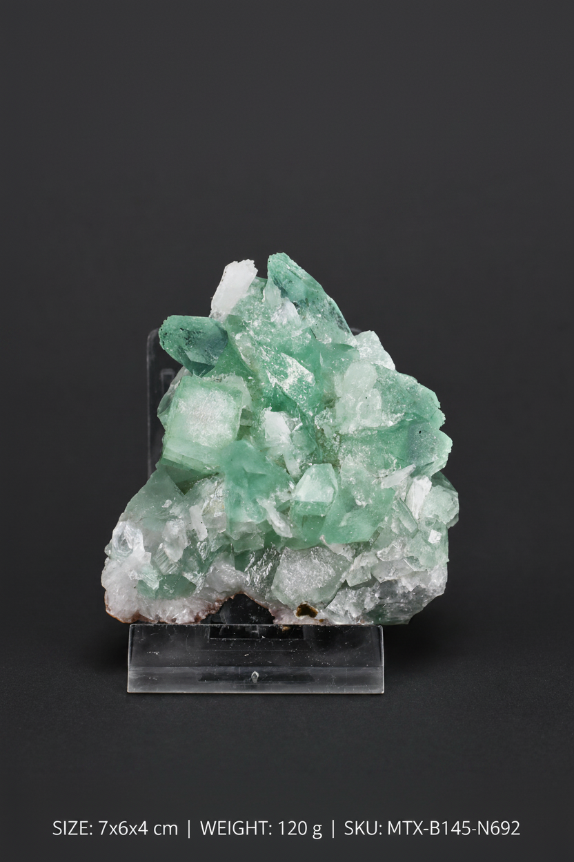 Natural Green Apophyllite Crystal Cluster Mineral Specimen India