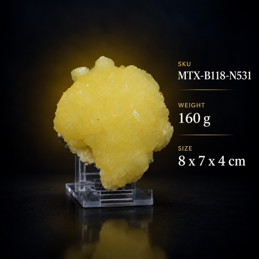 Yellow Stilbite with Heulandite – Natural Mineral Specimen