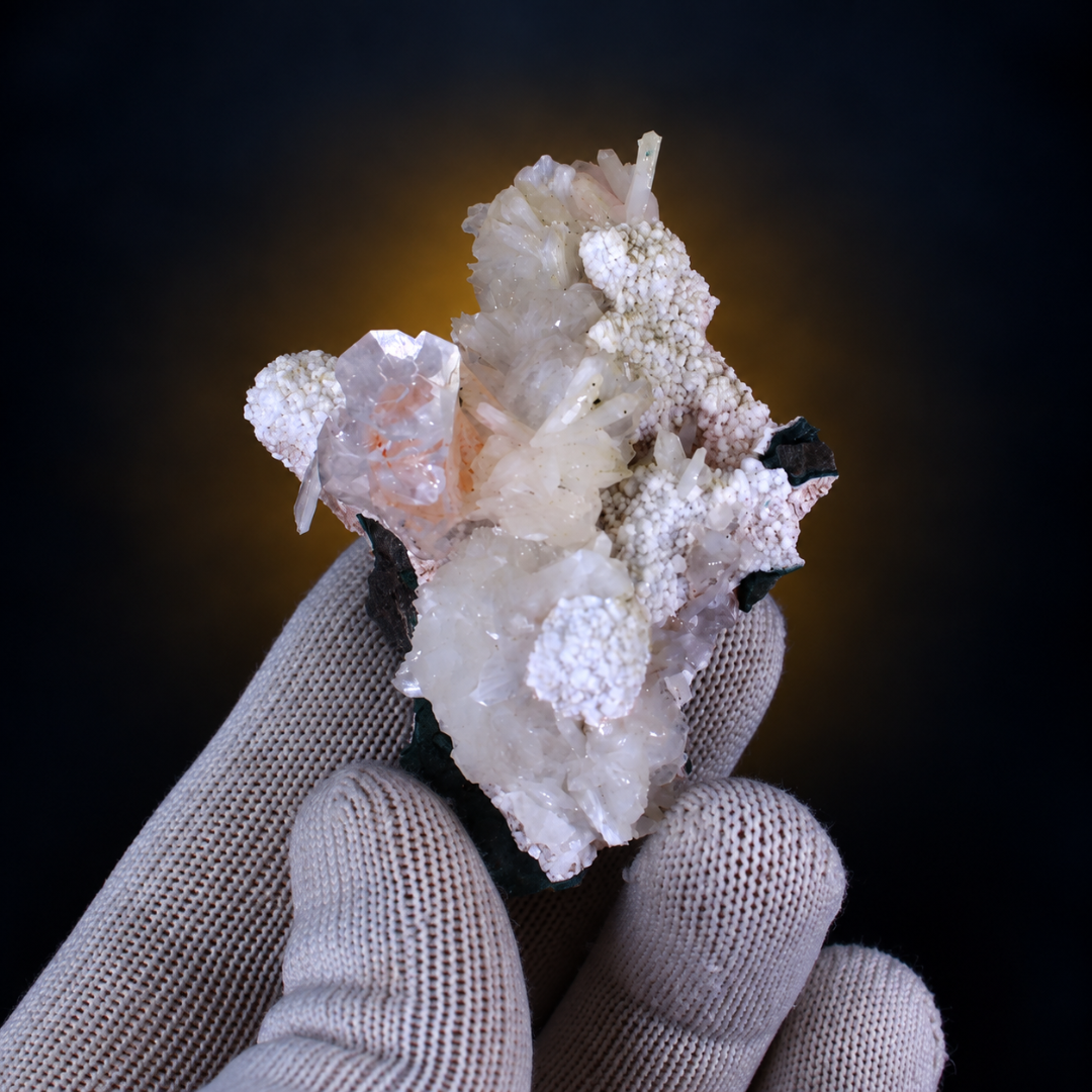 Natural Mixed Apophyllite &amp; Stilbite Crystal Specimen Lot – 32 Pieces