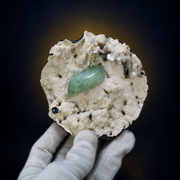 Natural Green Apophyllite with Heulandite Mordenite Crystal Specimen – India