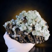 Natural Green Apophyllite with Heulandite Crystal Specimen – India