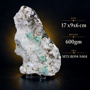 Natural Green Apophyllite with Heulandite Crystal Specimen – India