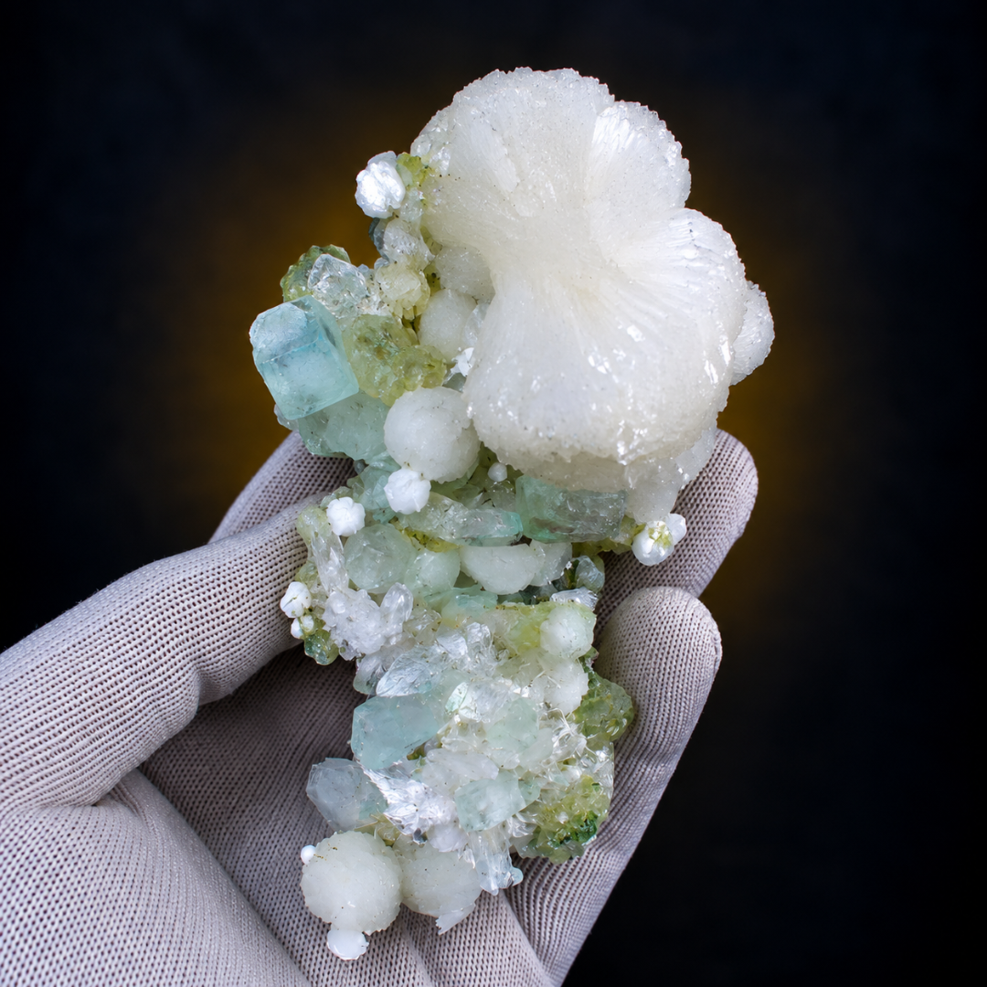Apophyllite with White Stilbite Crystals – Natural Mineral Specimen